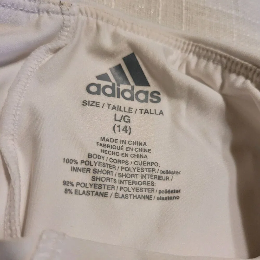 Adidas Girls Sport Skort Skirt Size Large (14) White